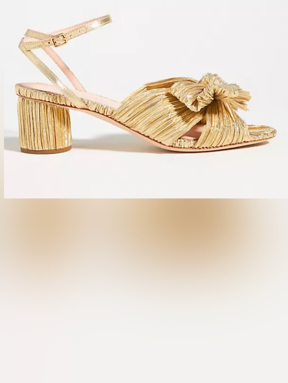 Loeffler Randall Dahlia Gold Bow with a Strap Heeled Sandals